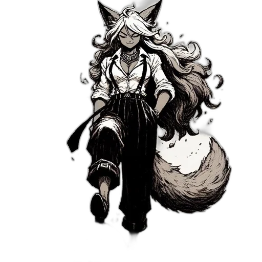 staff, animal, creature, hair, concept art, fantasy art, comic book art, pixel art transparent PNG cut-out