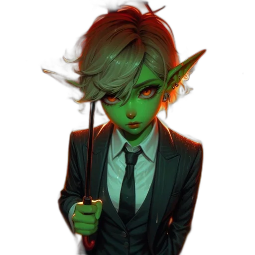 staff, mask, face, pixel art, fantasy art, concept art, comic book art, green transparent PNG cut-out