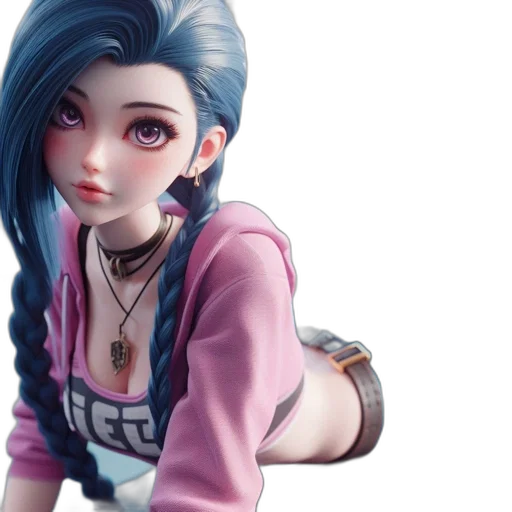 3d render, concept art, anime, photorealistic, pastel, animated, female, character transparent PNG cut-out