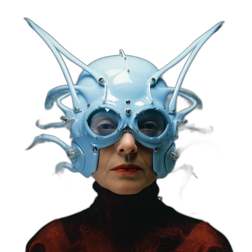 mask, crown, face, creature, concept art, cyberpunk, 3d render, fantasy art transparent PNG cut-out