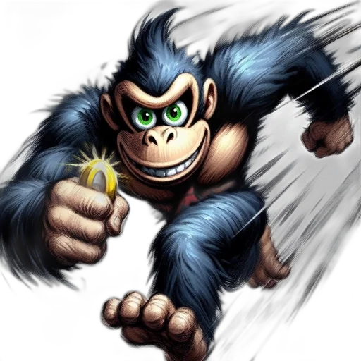 animal, creature, concept art, 3d render, photorealistic, comic book art, animated, gorilla transparent PNG cut-out