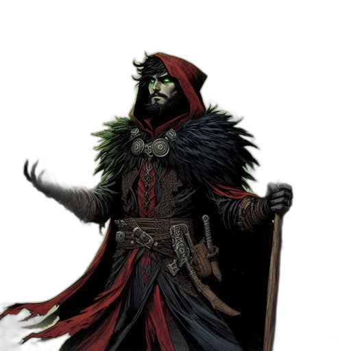 staff, mask, concept art, fantasy art, comic book art, pixel art, dark, red transparent PNG cut-out