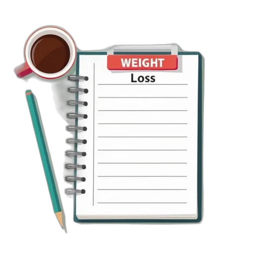 weight, loss, plan, notebook transparent PNG cut-out