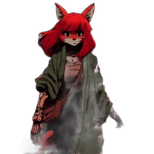 jacket, staff, mask, weapon, concept art, pixel art, fantasy art, watercolor transparent PNG cut-out