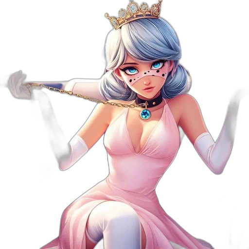 crown, staff, dress, weapon, concept art, fantasy art, cartoon, anime transparent PNG cut-out