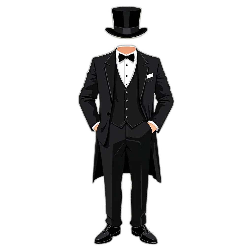 staff, hat, jacket, mask, cartoon, concept art, pixel art, 3d render transparent PNG cut-out
