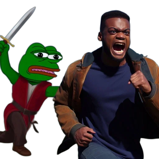 weapon, sword, concept art, fire, animated, frog, wielder, pursues transparent PNG cut-out