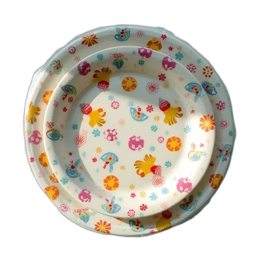 jewelry, food, 3d render, set, two, plastic, plates, clear transparent PNG cut-out