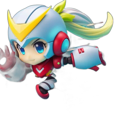 robot, weapon, staff, concept art, 3d render, pixel art, anime, anime-styled transparent PNG cut-out