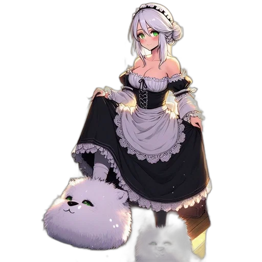 dress, staff, robot, creature, pixel art, concept art, fantasy art, 3d render transparent PNG cut-out