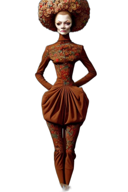 dress, staff, jewelry, 3d render transparent PNG cut-out