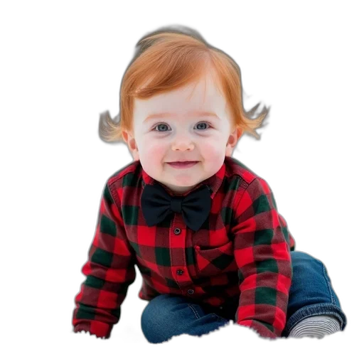 face, hair, hat, creature, photorealistic, toddler, red, sitting transparent PNG cut-out