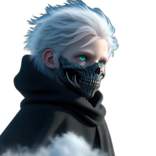 mask, face, creature, dragon, concept art, fantasy art, 3d render, cyberpunk transparent PNG cut-out
