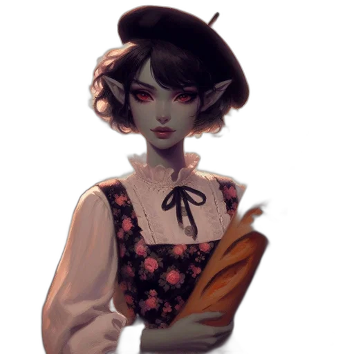 hat, dress, face, mask, fantasy art, concept art, watercolor, oil painting transparent PNG cut-out