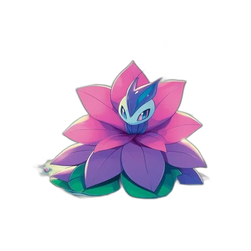 flower, jewelry, crown, creature, vaporwave, 3d render, concept art, watercolor transparent PNG cut-out