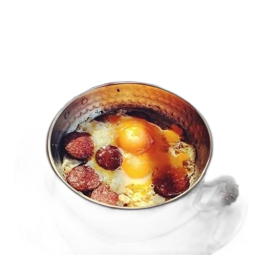 food, crown, jewelry, photorealistic, 3d render, breakfast, dish, eggs transparent PNG cut-out