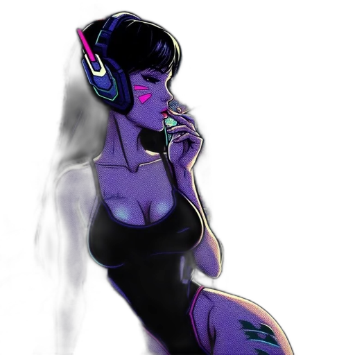 dress, cyberpunk, concept art, vaporwave transparent PNG cut-out