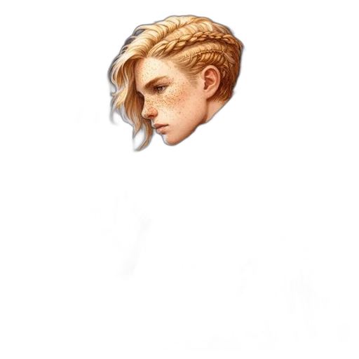 hair, face, staff, crown, pixel art, concept art, fantasy art, photorealistic transparent PNG cut-out