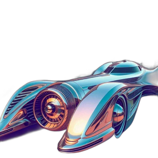 car, concept art, 3d render, comic book art, photorealistic, futuristic, metallic, chrome transparent PNG cut-out