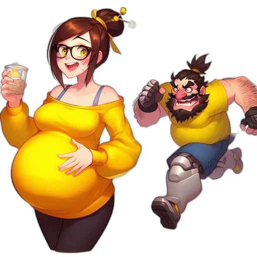food, concept art, pixel art, cartoon, fantasy art, golden, two, animated transparent PNG cut-out