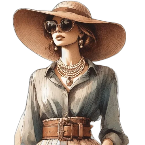 jewelry, hat, dress, staff, photorealistic, concept art, fantasy art, oil painting transparent PNG cut-out