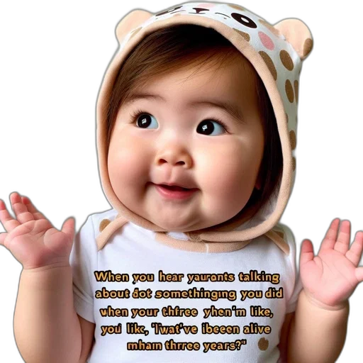 face, creature, weapon, photorealistic, young, baby, asian, descent transparent PNG cut-out