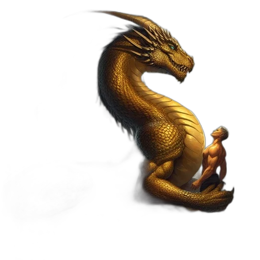dragon, staff, creature, sword, fantasy art, 3d render, concept art, photorealistic transparent PNG cut-out