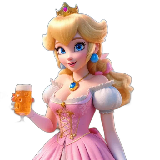 dress, crown, 3d render, concept art, photorealistic, fantasy art, animated, princess transparent PNG cut-out