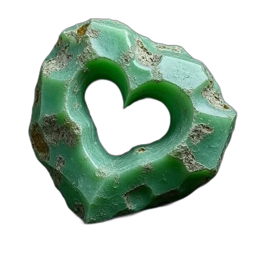 jewelry, 3d render, green, large, rough-cut, gemstone, visible, inclusions transparent PNG cut-out