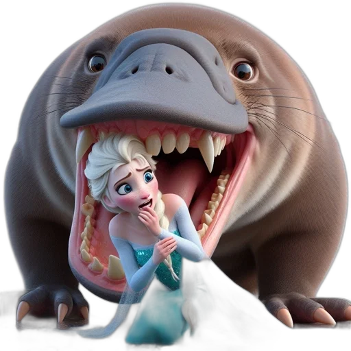 creature, animal, concept art, 3d render, photorealistic, underwater, snow, animated transparent PNG cut-out