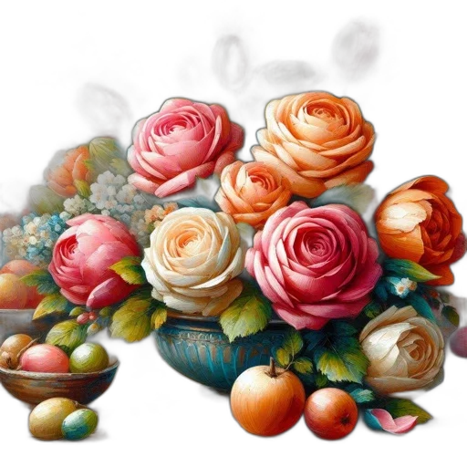 jewelry, crown, food, flower, oil painting, photorealistic, watercolor, 3d render transparent PNG cut-out
