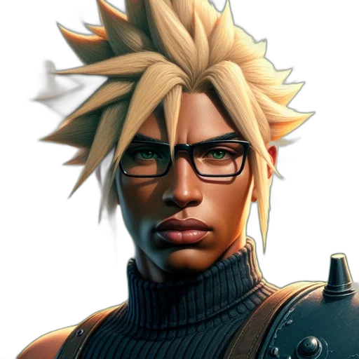 face, staff, hair, mask, concept art, comic book art, fantasy art, 3d render transparent PNG cut-out