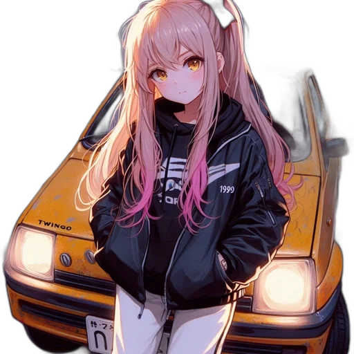 car, jacket, face, robot, anime, cyberpunk, concept art, pixel art transparent PNG cut-out