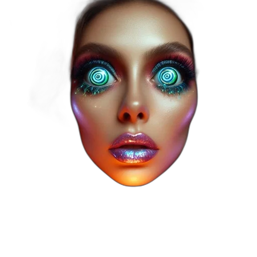 face, mask, robot, creature, 3d render, concept art, photorealistic, cyberpunk transparent PNG cut-out