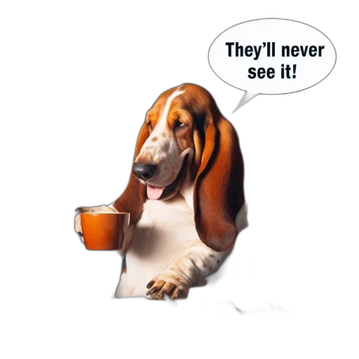 animal, robot, face, staff, photorealistic, basset, hound, relaxes transparent PNG cut-out