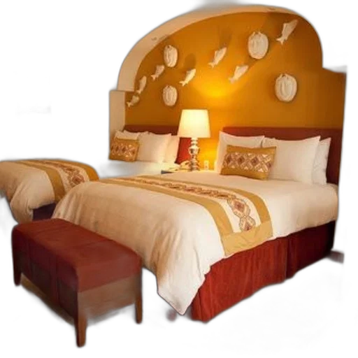 furniture, 3d render, photorealistic, concept art, outer space, golden, cozy, hotel transparent PNG cut-out