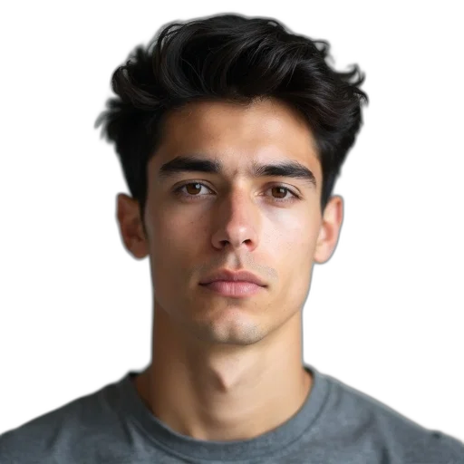 face, hair, staff, jacket, photorealistic, 3d render, pixel art, concept art transparent PNG cut-out