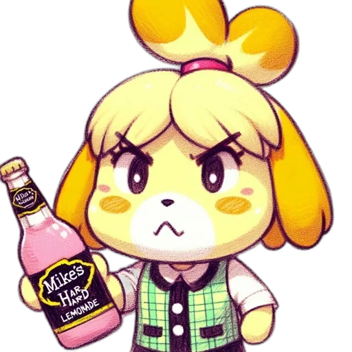 bottle, animal, jacket, pixel art, concept art, watercolor, anime, golden transparent PNG cut-out