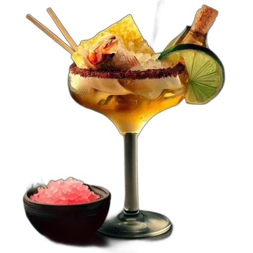food, staff, 3d render, photorealistic, cocktail, glass, contains, golden transparent PNG cut-out