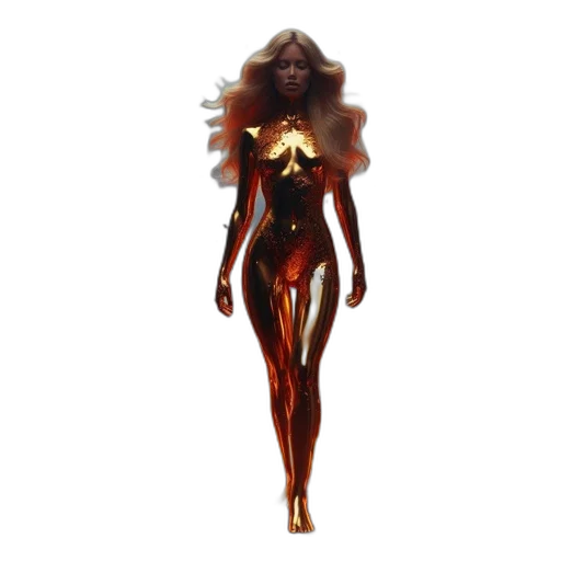 dress, concept art, comic book art, fantasy art, 3d render, dark, golden, woman transparent PNG cut-out