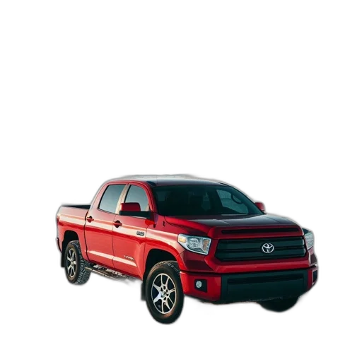 car, photorealistic, 3d render, red, toyota, truck, parked, snow-filled transparent PNG cut-out