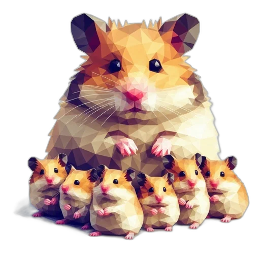animal, concept art, 3d render, pixel art, oil painting, vibrant, low-poly, art transparent PNG cut-out