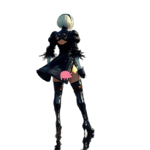 robot, mask, weapon, staff, concept art, 3d render, cyberpunk, pixel art transparent PNG cut-out