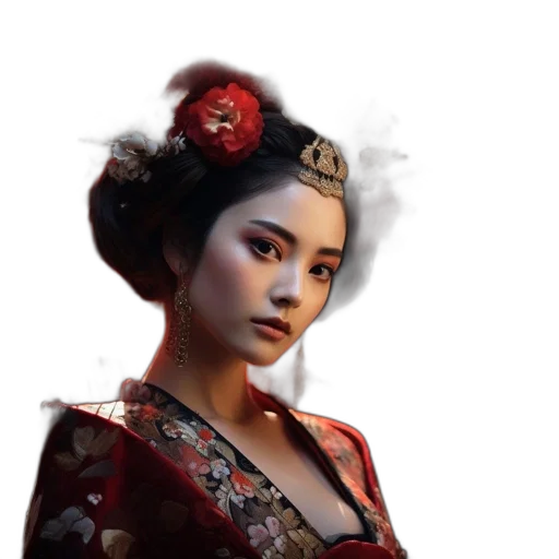 crown, face, staff, dress, fantasy art, photorealistic, concept art, oil painting transparent PNG cut-out