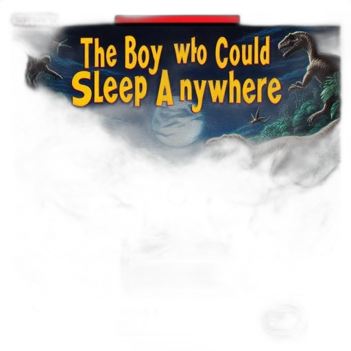concept art, comic book art, fog, night, outer space, boy, pajamas, sleeps transparent PNG cut-out