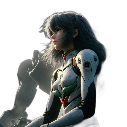 robot, mask, creature, weapon, concept art, comic book art, fantasy art, anime transparent PNG cut-out