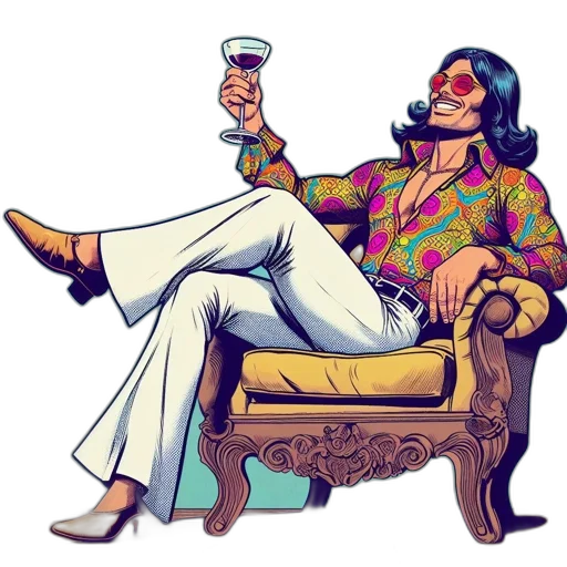 furniture, cartoon, comic book art, concept art, vaporwave, animated, figure, adorned transparent PNG cut-out