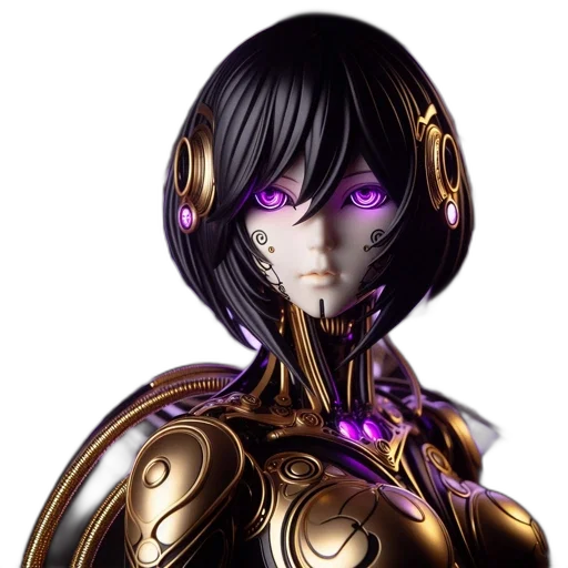 robot, face, mask, jewelry, cyberpunk, concept art, fantasy art, 3d render transparent PNG cut-out