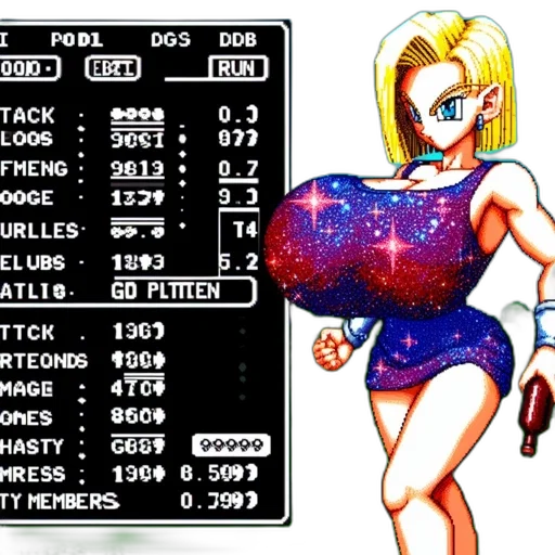 pixel art, concept art, outer space, android, figure, stands, beside, stats transparent PNG cut-out