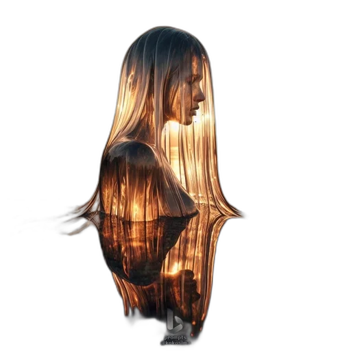 hair, dress, mask, face, 3d render, photorealistic, concept art, fantasy art transparent PNG cut-out